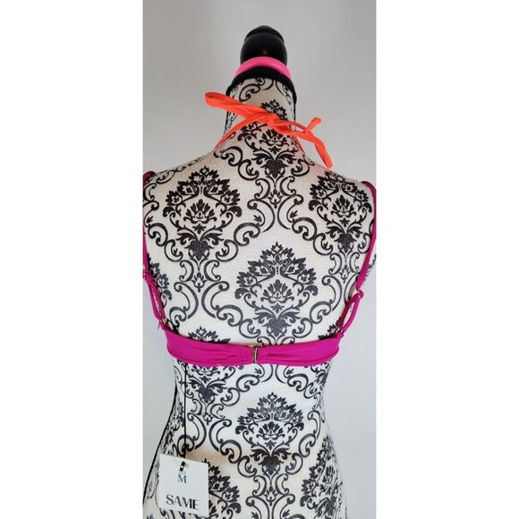 SAME LOS ANGELES Bikiny Top Underwire Double Layer Orange /Fuisha Medium - Picture 7 of 9